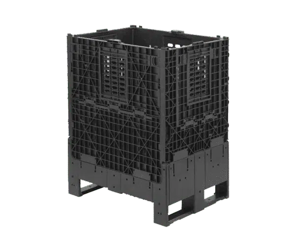 Foldable large container/ box/ tote/ Large container with folding walls, black, retail foldable container 800x600 mm