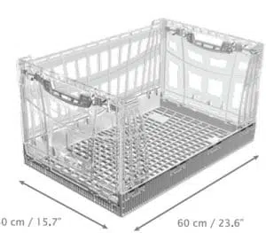 See-through crate/ transparent plastic crate/ display transparent crate
