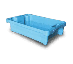 Solid plastic container/tote/ box for fish/ Solid container with drainage holes/ Solid walls plastic container for fish with draining