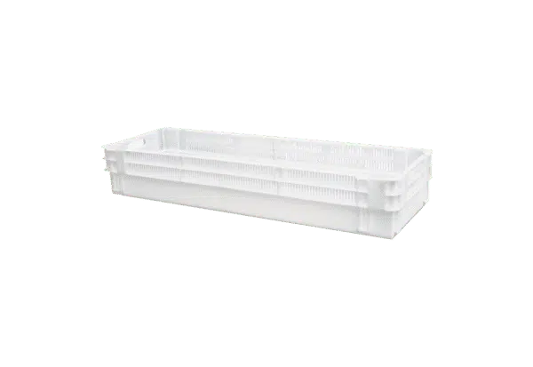 Solid container with half perforated sides /Solid plastic container half perforated sides /Solid EURO container perforated sides
